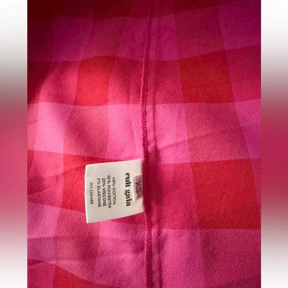 SOLD Cult Gaia Daria Gingham Micro Mini Dress In Red - Picture 9 of 9